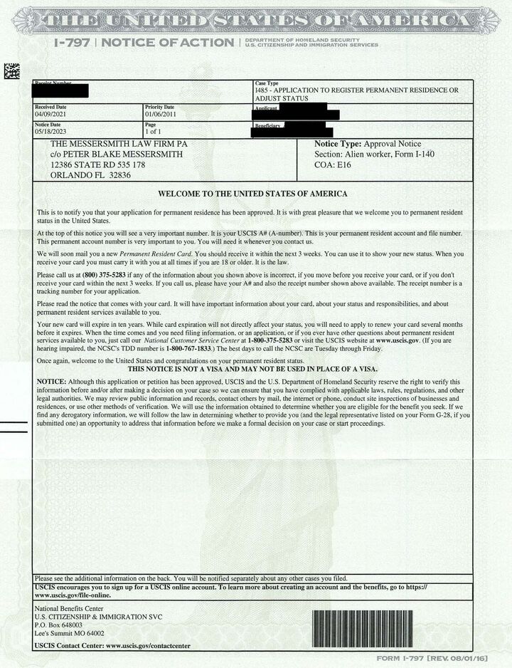 Green Card Approval