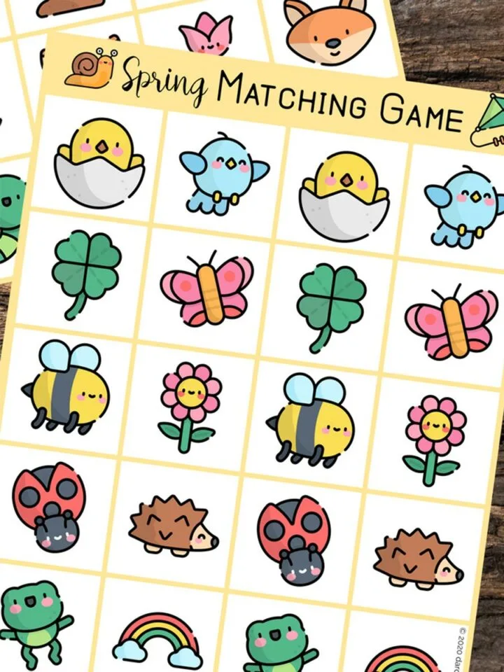printable spring matching game