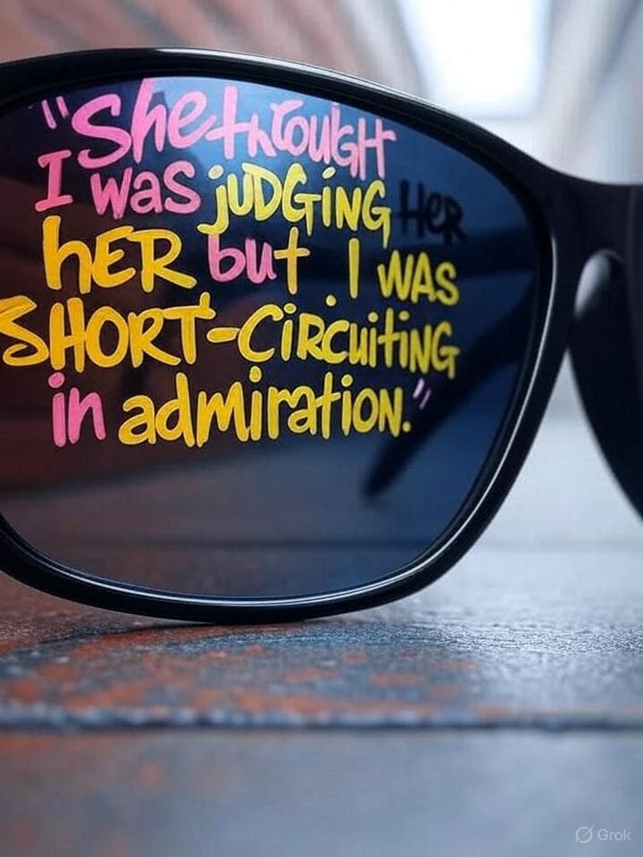 ""She thought I was judging her but I was short-circuiting in admiration."orgasm without objectification