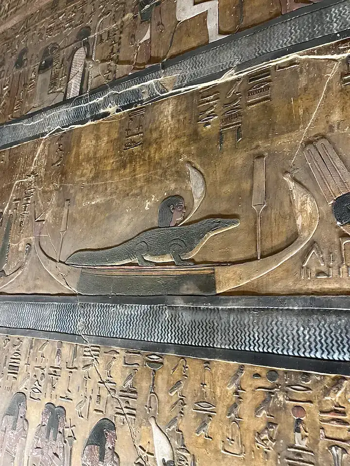 Painted reliefs in Seti I tomb KV17