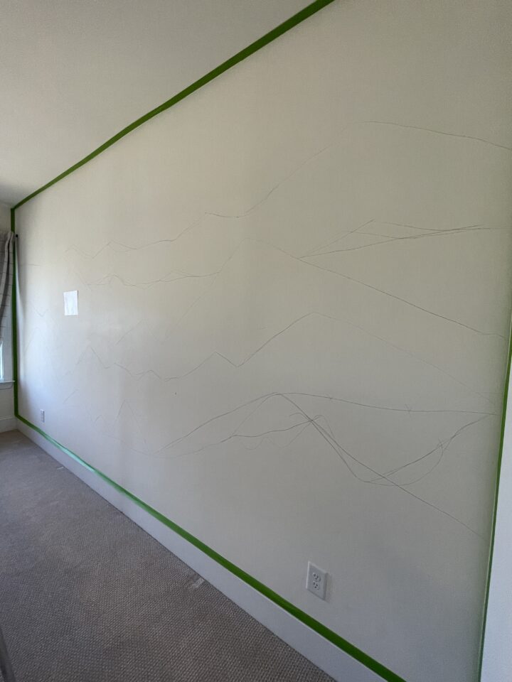 sketch mountains on the wall
