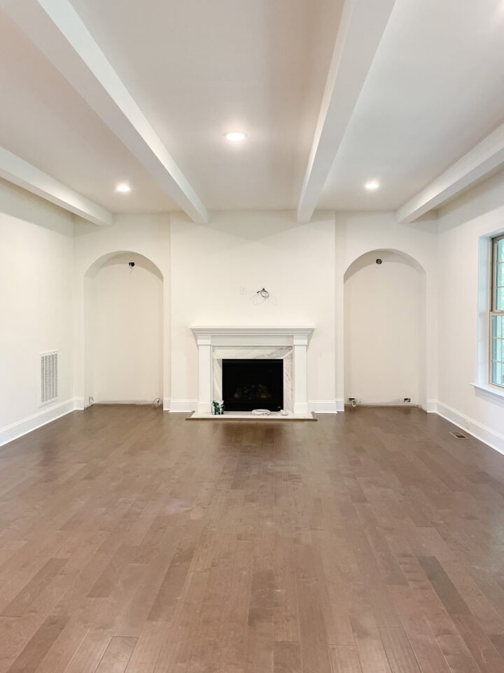 replacing coffered ceiling with sheetrock beams