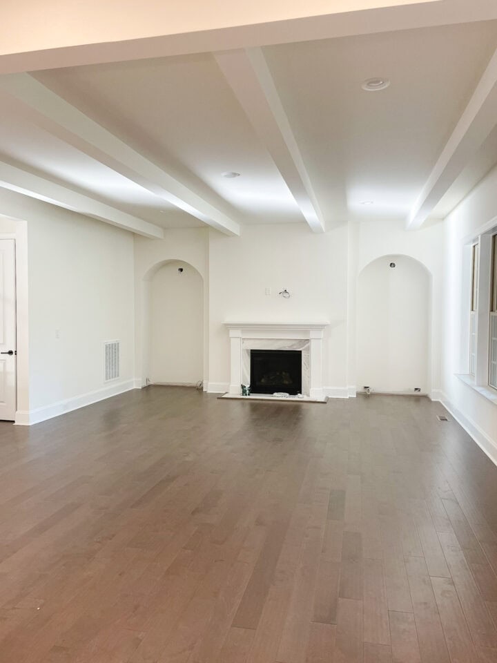 replacing coffered ceiling with sheetrock beams