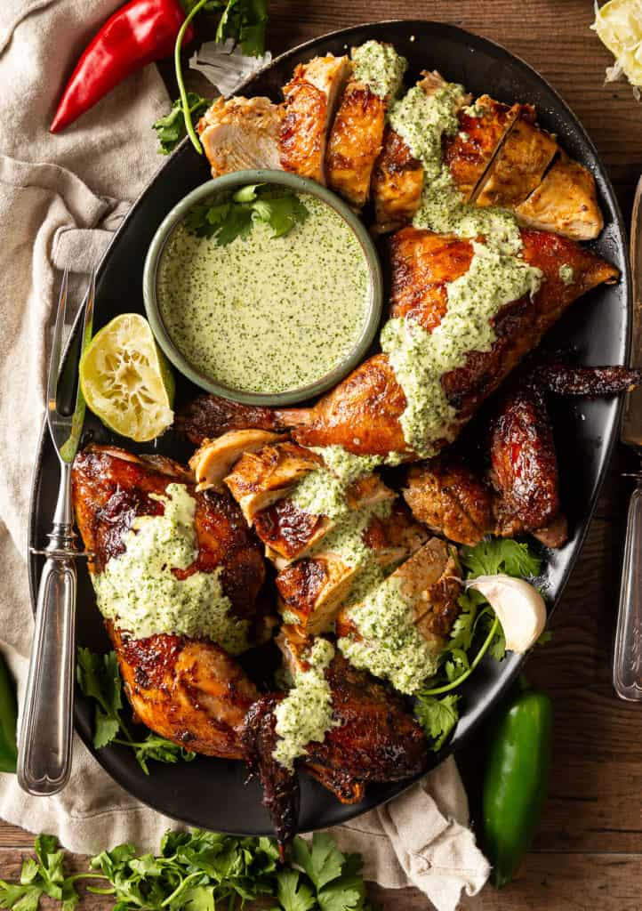 Peruvian chicken with green sauce