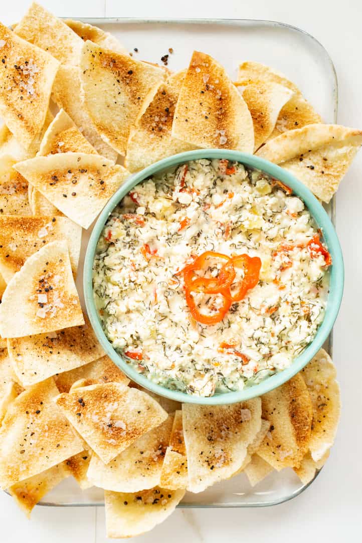 baked feta dip with pita