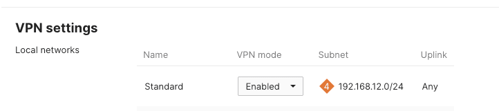 Vpn settings