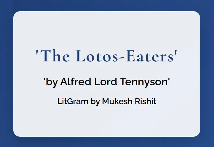 The Lotos-Eaters