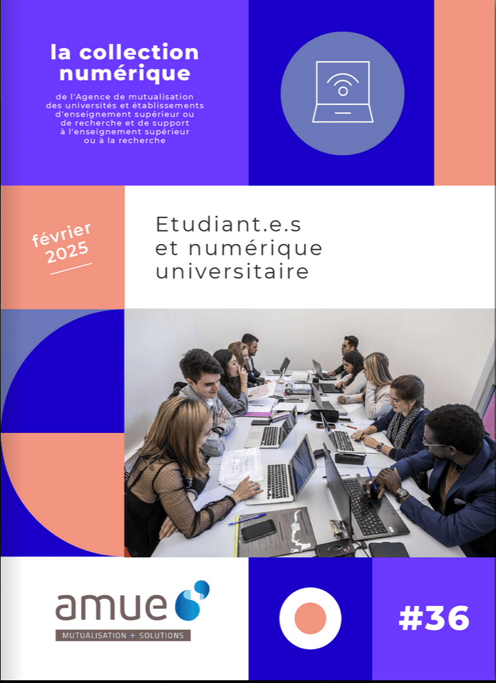 Couverture une image avec des gens autour d'une table, titre : étudiant.e.s et numérique universitaire