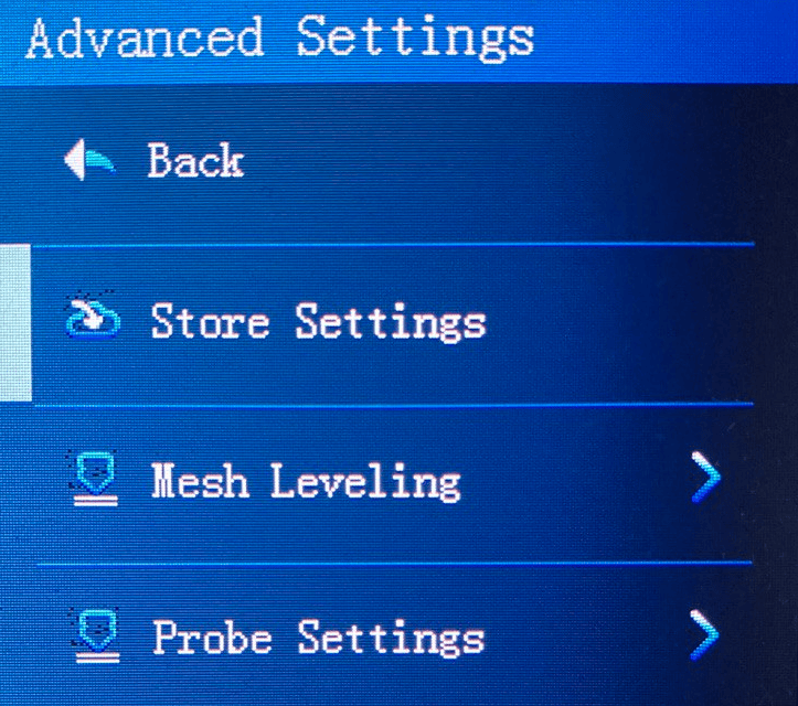 ender 3 v2 advanced settings menu