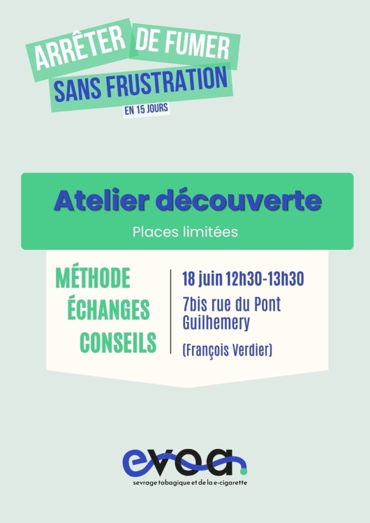 Atelier découverte permettant aux gens de connaître evoa. et la méthode de désintoxication