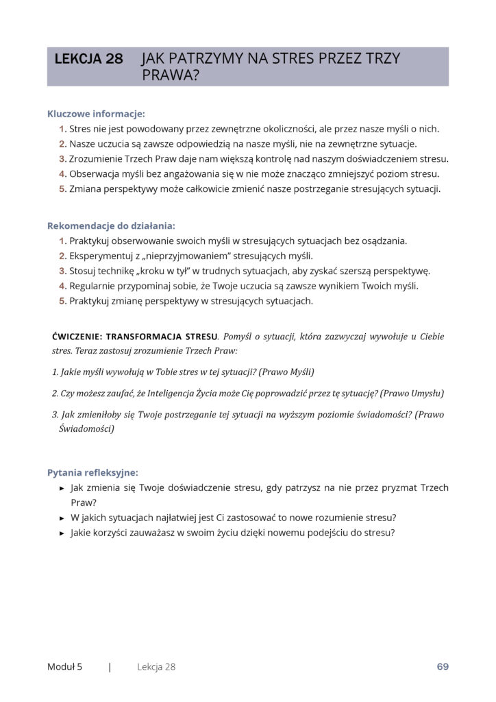 skok świadomości, workbook