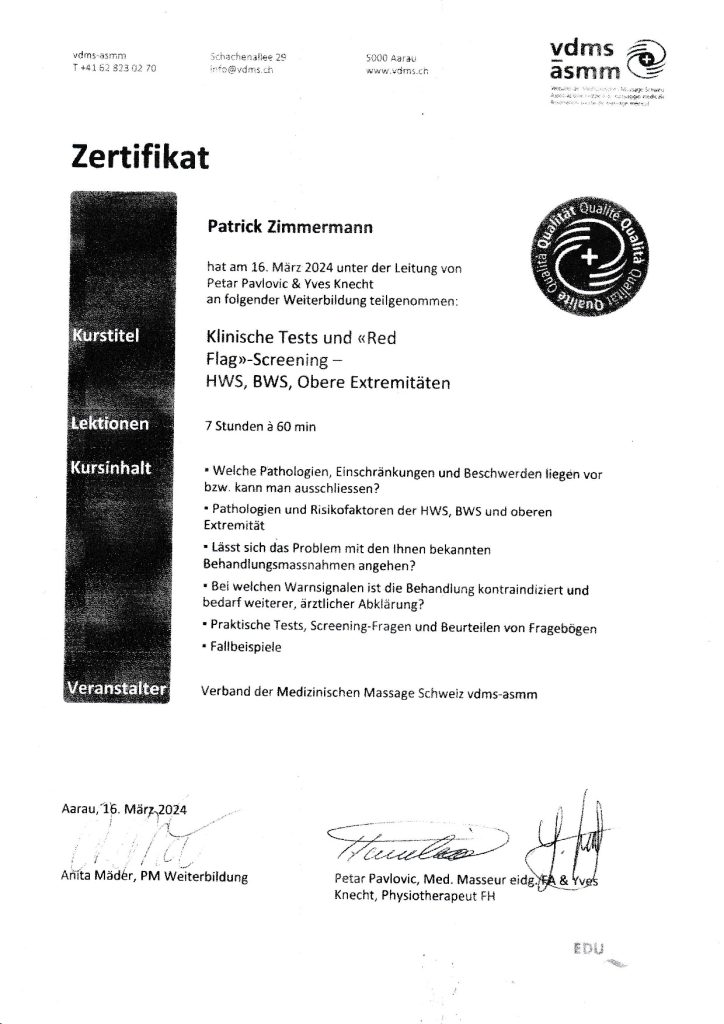 Zertifikat WB