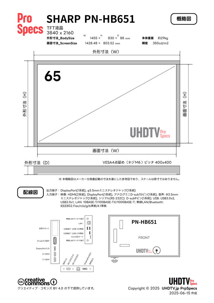 PN-HB651 - PN HB651 PN HB651 - PN-HB651 - UHDTV ProSpecs