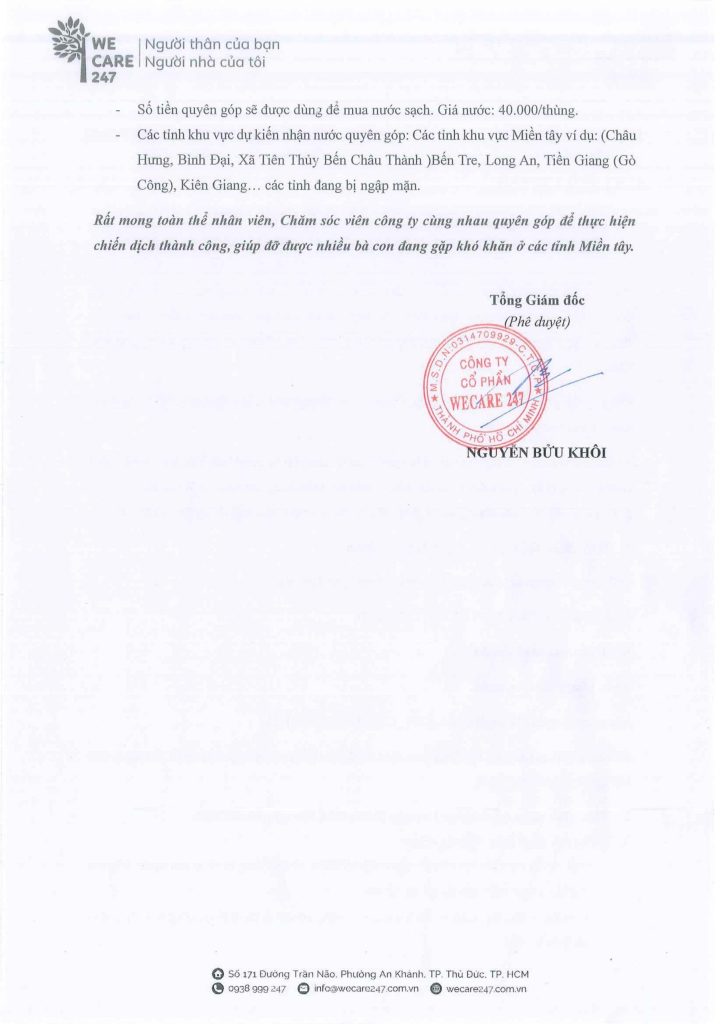 Chiến dịch "Đồng hành cùng WECARE247 mang nước sạch về các tỉnh miền Tây"