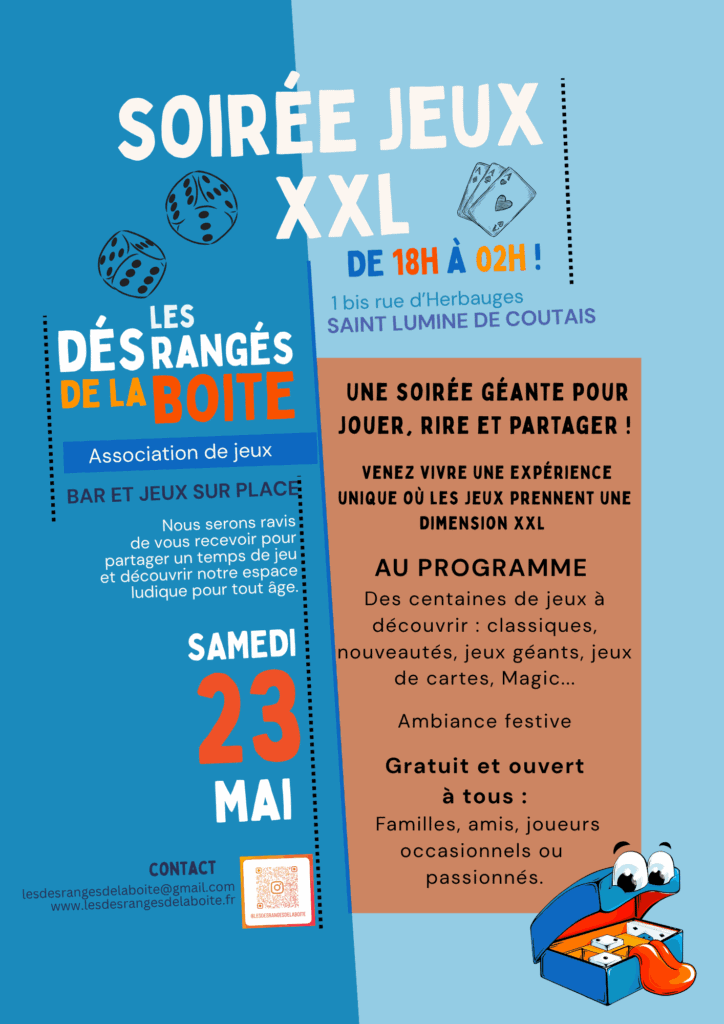 Affiche Soirée Jeux XXL 23 mai 2026