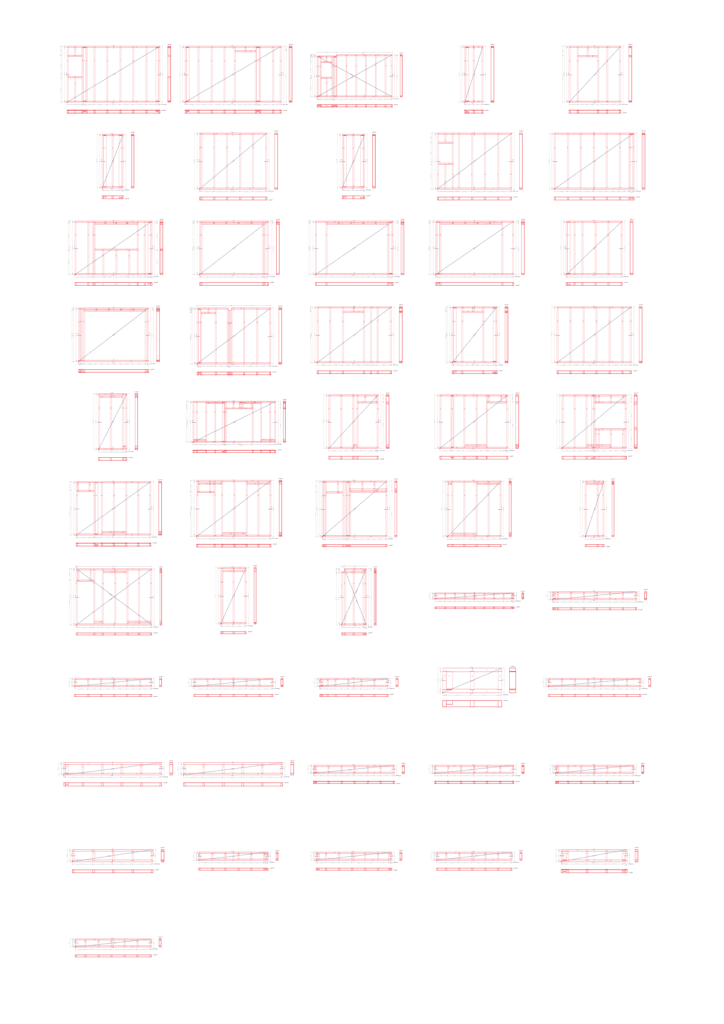 plans de montage des murs d'une maison en ossature bois