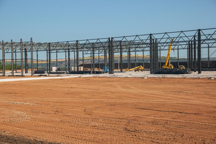 Industrial Building being built in an industrial zoning