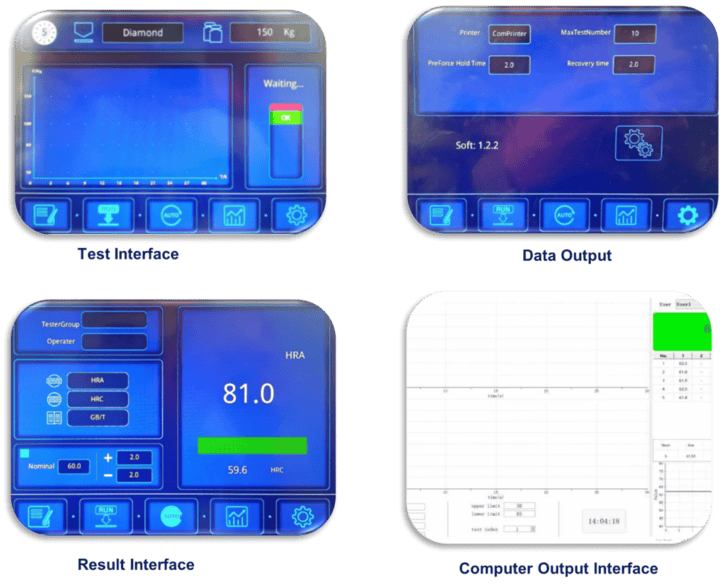 TT-R150T Touch Screen Rockwell Hardness Tester-Software interface