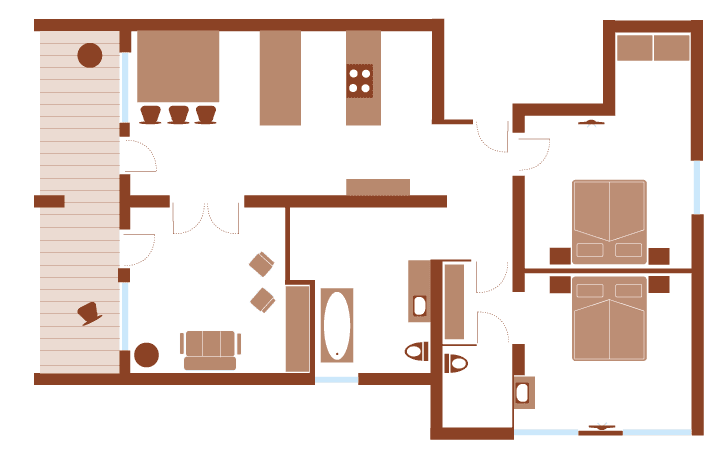 Grundriss des großen Appartement 