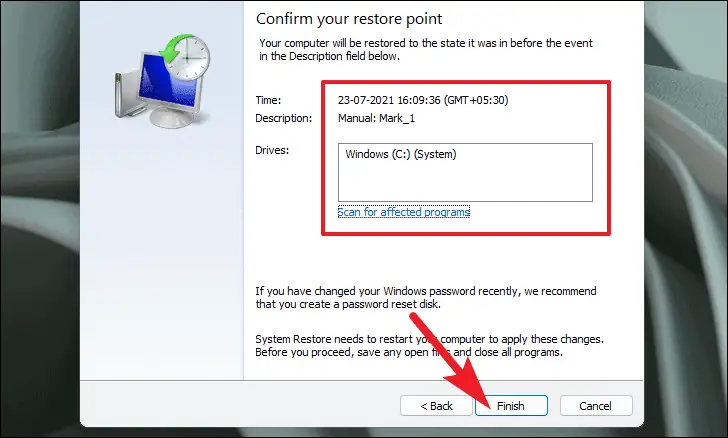 uninstall windows update via system restore