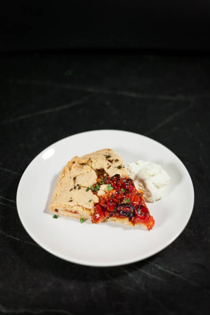 Roasted Tomato Galette with Blue Cheese Whipped Cream