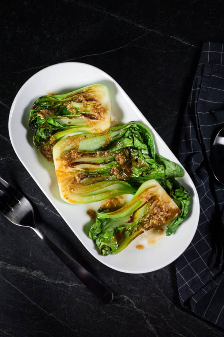 Seared Bok Choy with Garlic and Ginger