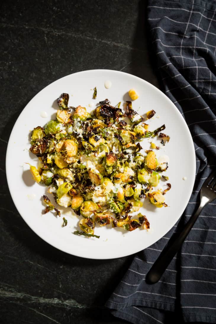 Roasted Brussel Sprouts with Lemon Aioli