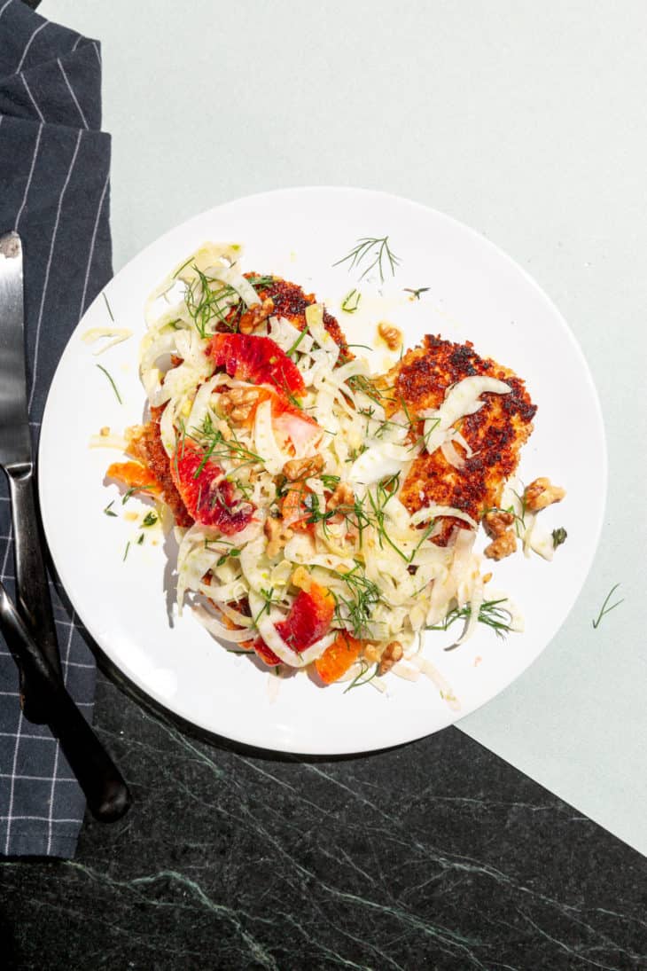 Chicken Cutlet with Fennel Salad