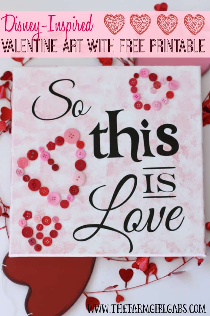 This Disney-inspired So This Is Love Valentine Art is the perfect Valentine's Day craft.