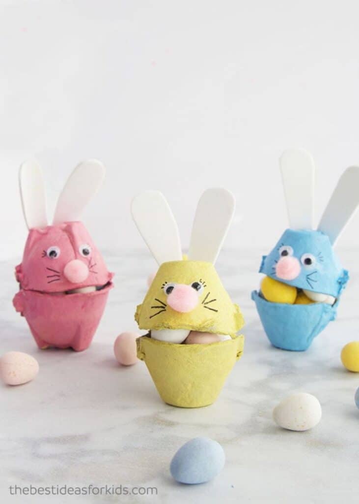 egg carton bunnies