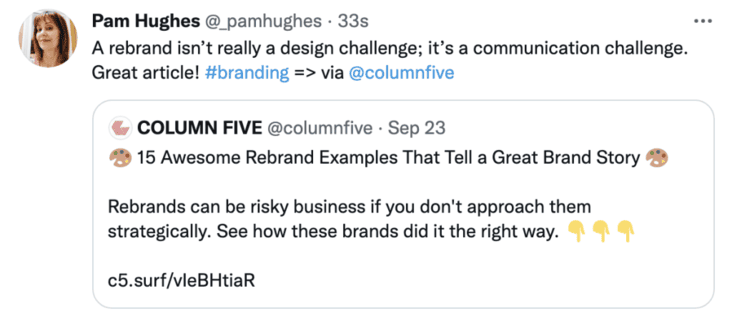 Example of a quote tweet