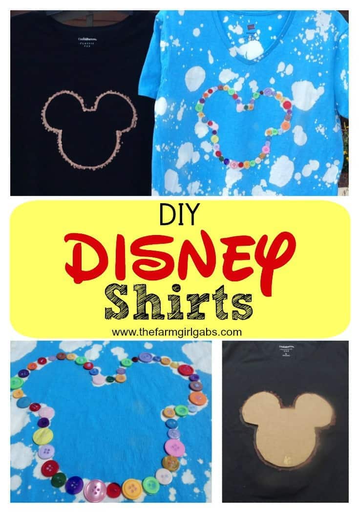 Disney Bleach-Dyed Shirts - Rock your #DisneySide! from How Does Your Garden Grow? ~ {www.thefarmgirlgabs.com}