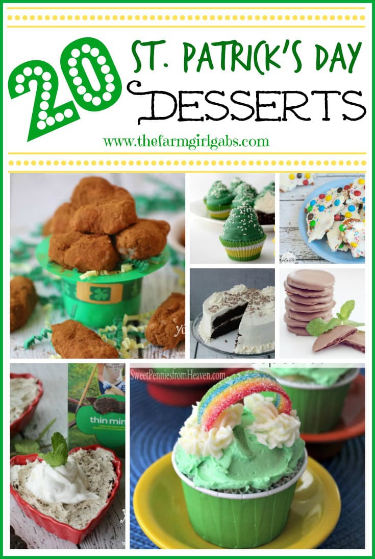 20 Fun St. Patrick's Day Desserts and treats perfect for adults and kids. Try one of these at your next St. Patrick's Day party.