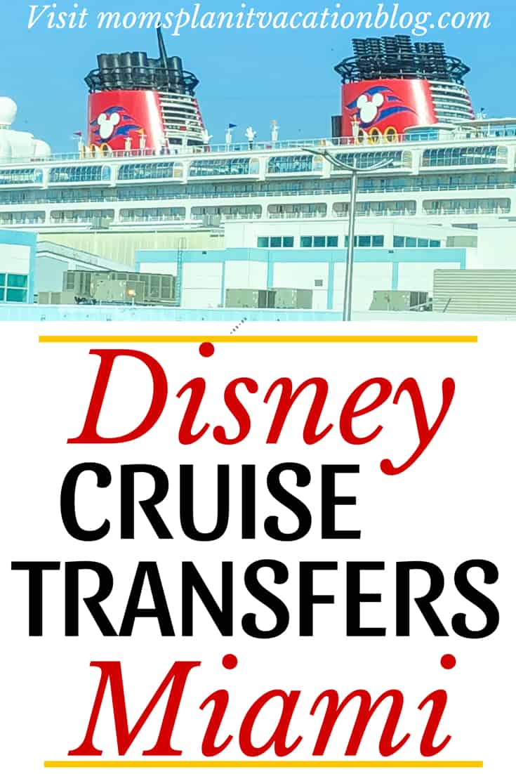 Disney Cruise ship with text overlay Disney Cruise Transfers Miami