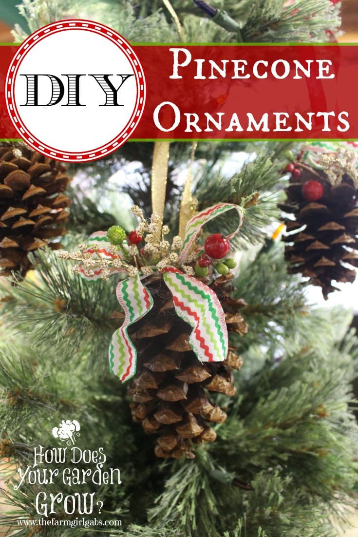 Create your own DIY Rustic Pinecone Christmas Ornaments. This is an easy craft project for kids and adults.