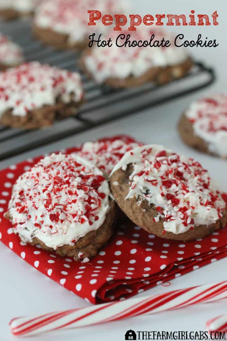 Peppermint Hot Chocolate Cookies have the right amount of chocolate and the perfect amount of crisp peppermint. Perfect to enjoy at Christmas or all winter-long.