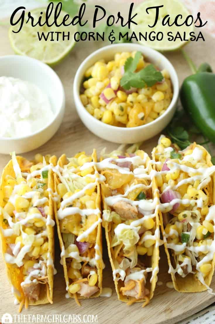 Need a quick 30-minute meal idea? Try these Grilled Pork Tacos With Corn & Mango Salsa! AD #RealFlavorRealFast