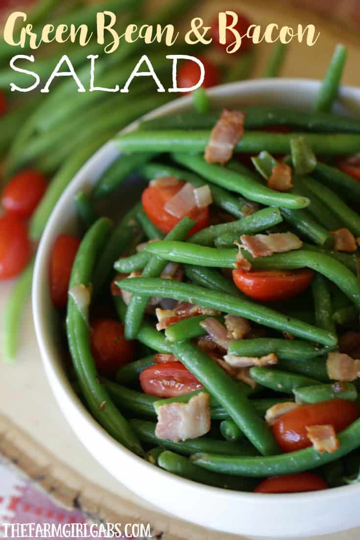 Easy Green Bean And Bacon Salad recipe is the perfect side dish to enjoy any time of the year. #SideDish #Beans #EasterRecipes