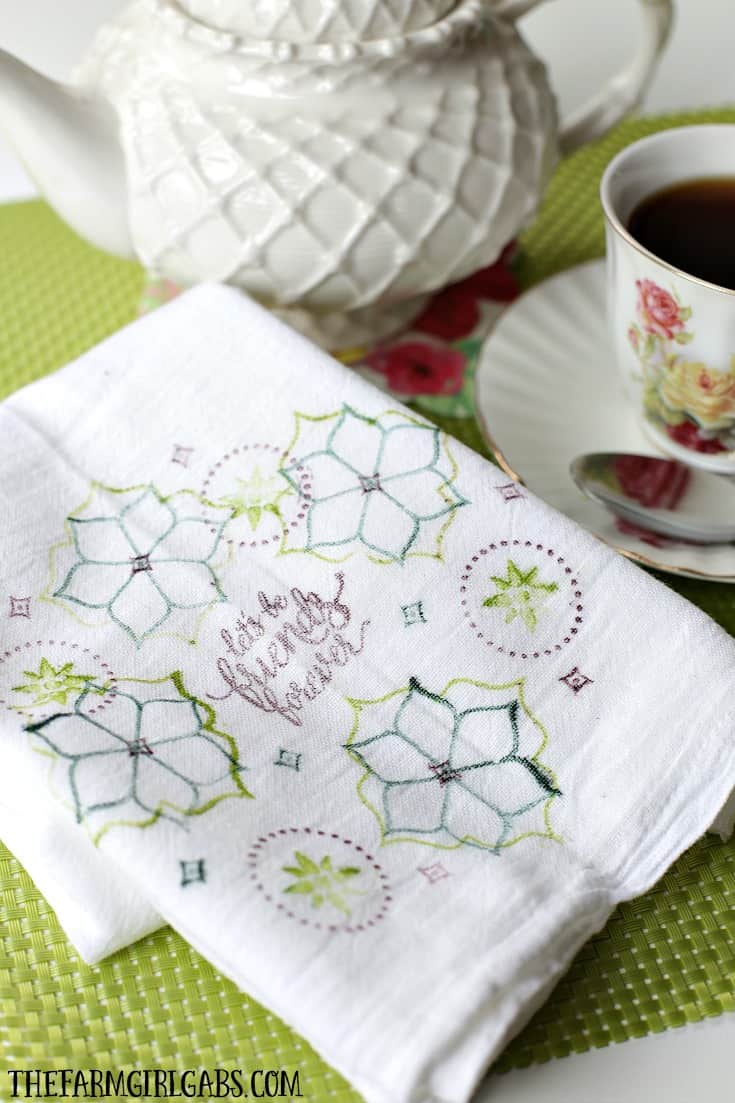 This easy DIY Stamped Friendship Tea Towel is the perfect gift from the heart. Make one to give and make one to keep.