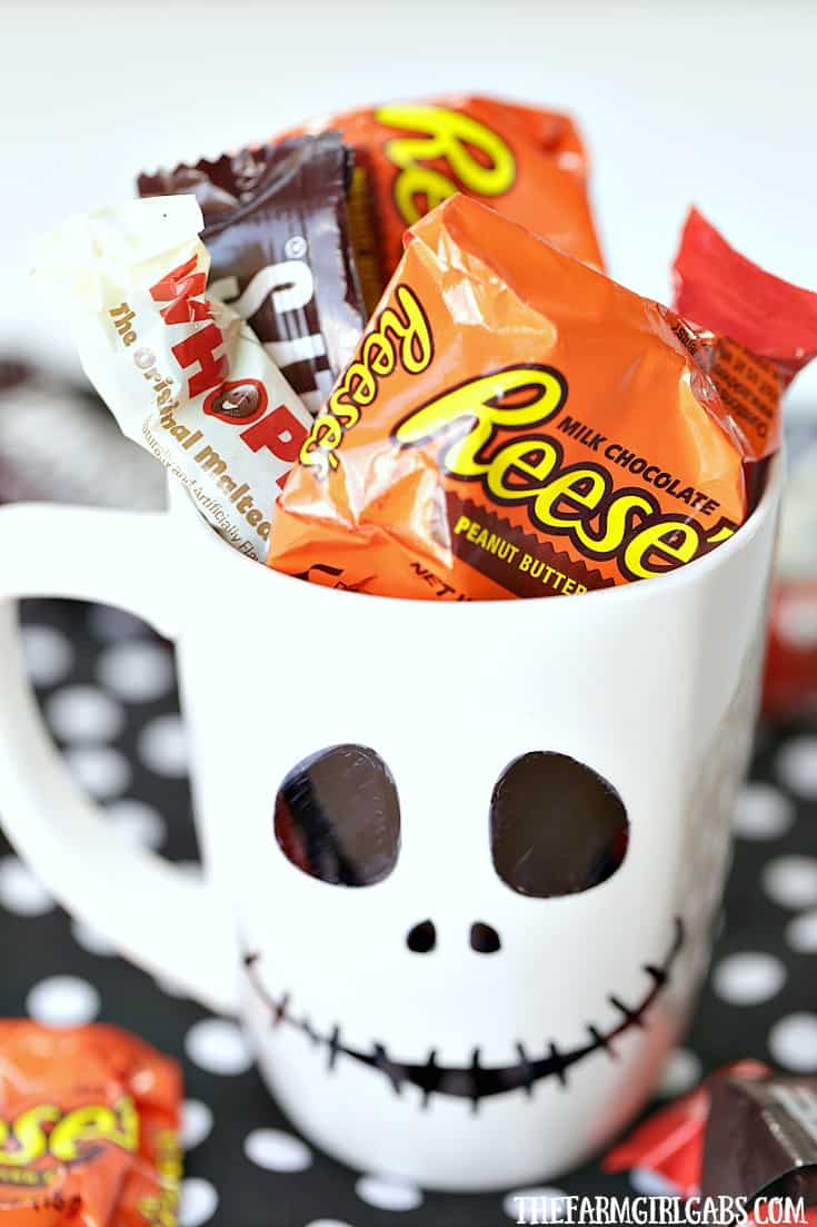 This DIY Jack Skellington Sharpie Mug is no tricks and all treats. This easy Nightmare Before Christmas craft makes a great party favor too!