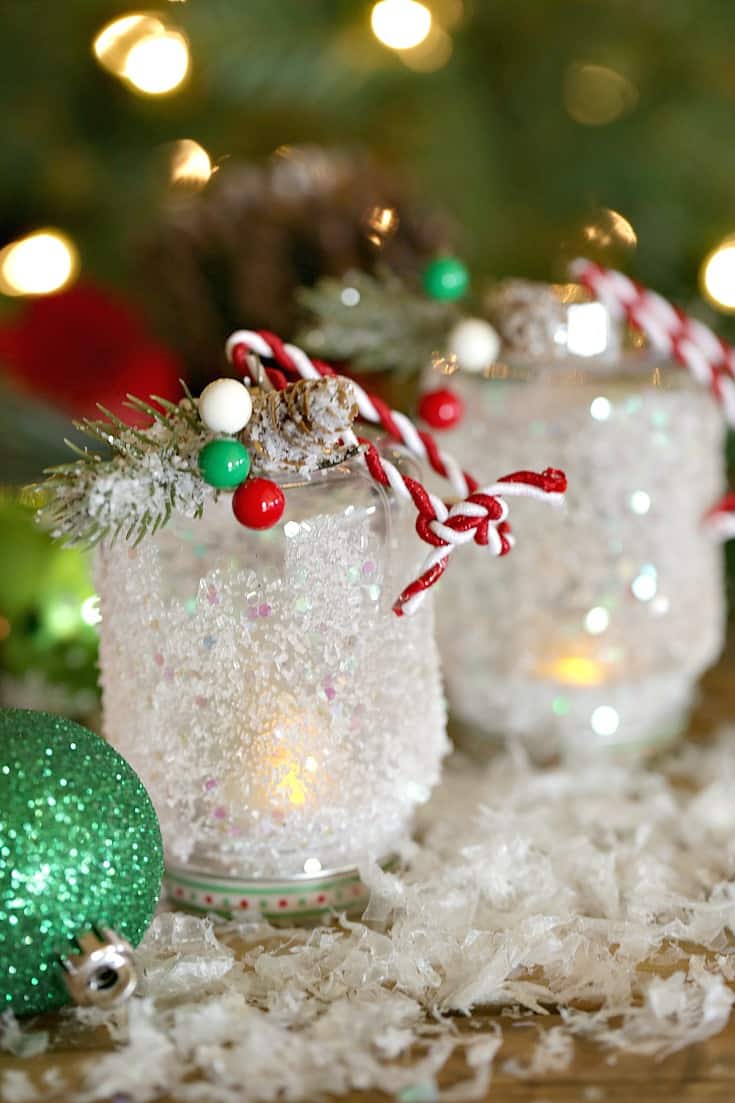 This easy DIY Snowy Lantern Ornament will shine brightly on your Christmas tree.