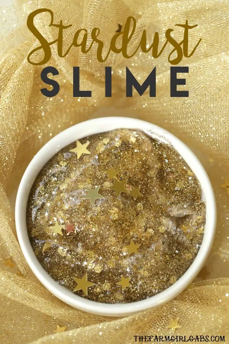 Catch a falling star and make some fun Stardust Slime. This celestial slime recipe will keep the kids busy for hours. #slime #slimerecipe #craft #kidscraft #DIY #recipe