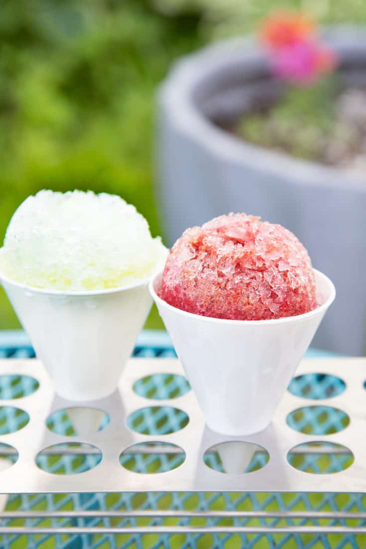 homemade lemon-lime and cherry sno cone syrups