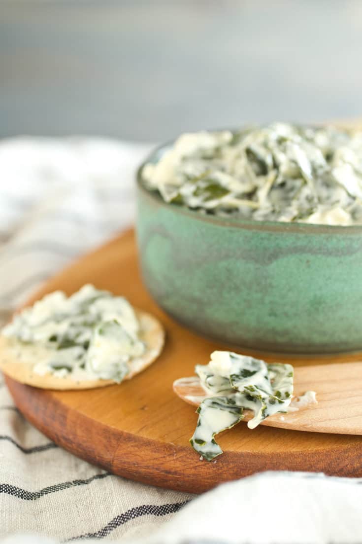 Collard caesar dip blends hearty shredded greens in a creamy, garlicky spread inspired by the classic salad dressing. Grab a bread bowl.