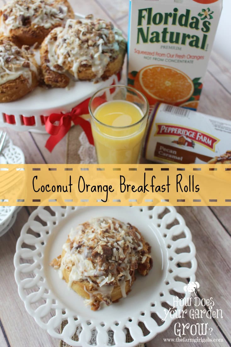 Pepperidge Farm Sweet Rolls are easily made into these delicious Coconut Orange Breakfast rolls. Serve them in addition to breakfast with a nice cold glass of Florida Orange Juice #Ad #WarmUpYourDay