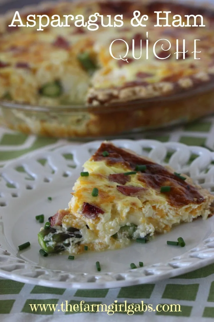 Asparagus & Ham Quiche is perfect for any meal - breakfast, brunch, lunch or dinner. This easy asparagus recipe is great to serve any time of the year, but especially in the spring when asparagus is in season..