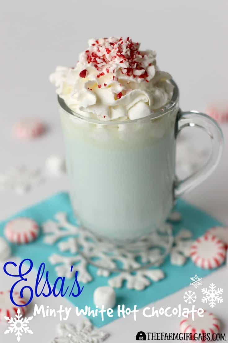 Elsa's Minty White Hot Chocolate, inspired by the Disney movie FROZEN, it the perfect drink to warm you up during the winter months.