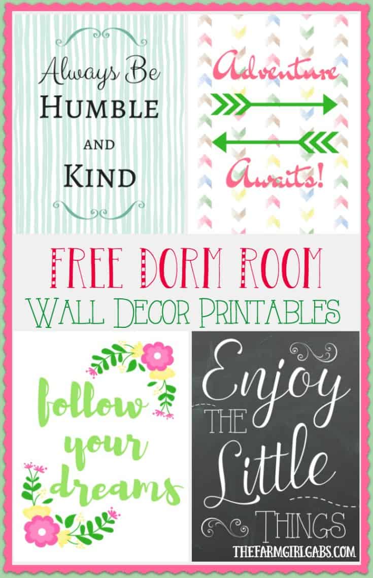 These free Dorm Room Wall Decor printables are the perfect way to add style on a budget to your teen's college dorm room. #AD #BTSwithHP