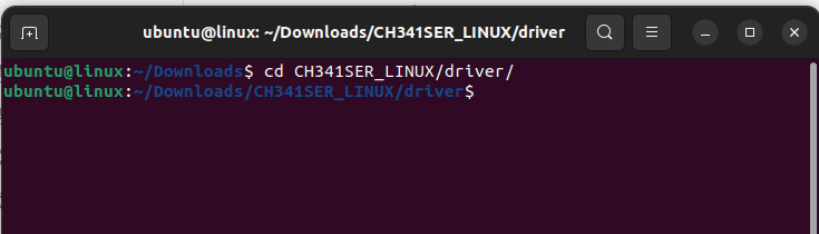 linux terminal ch340 folder