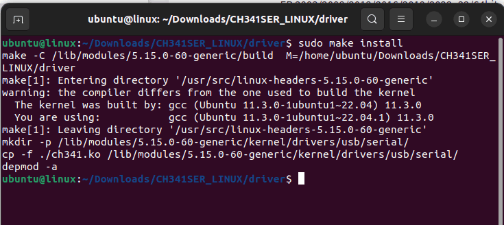 installing ch340 driver in linux
